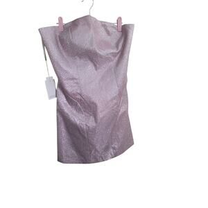 Soft Pink Mini Prom Event Dress with Removable Bow, Size 16